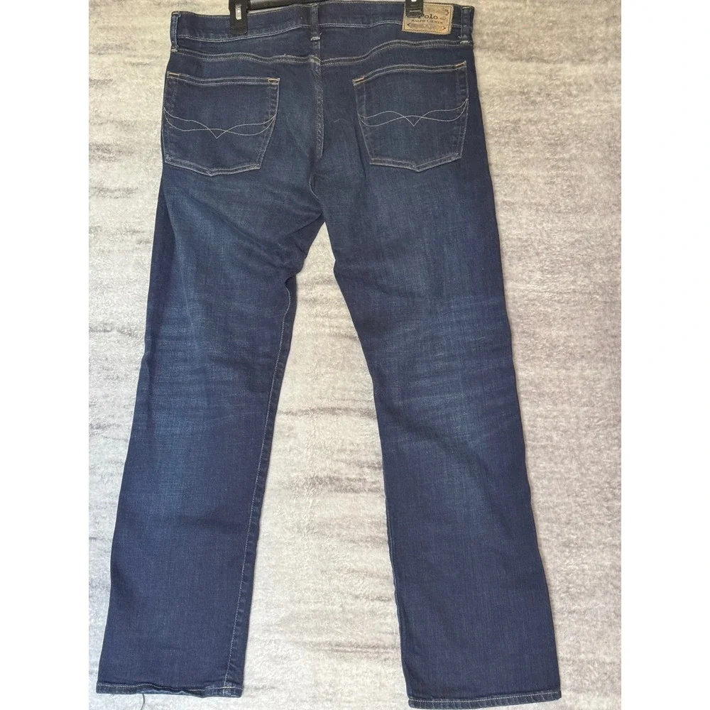 Polo Ralph Lauren Hampton Relaxed Straight Jeans Mens 36x34 Dark Wash Indigo